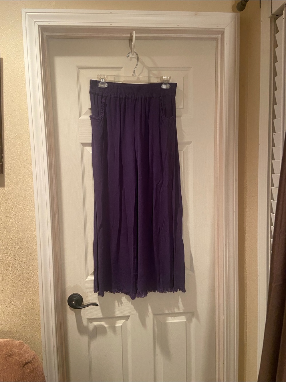 Umgee Navy/purple pants with Elastic Waist